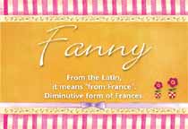 Meaning of the name Fanny