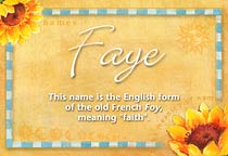 Meaning of the name Faye