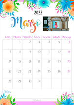 Calendario Marzo 2022 con imagen