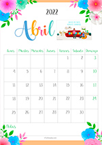 Calendario Abril 2022 con imagen