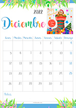 Calendario Diciembre 2022 con imagen
