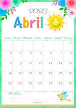 Calendario Abril 2023 con imagen