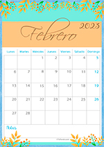 Calendario Febrero 2023