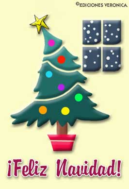 Feliz Navidad con árbol inclinado