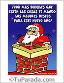 Los mejores deseos con Papá Noel en chimenea