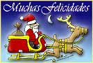 Muchas felicidades con Papá Noel en trineo