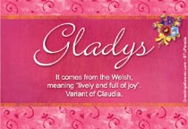 Meaning of the name Gladys