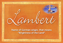Meaning of the name Lambert