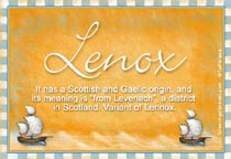 Meaning of the name Lenox
