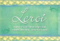 Meaning of the name Leroi