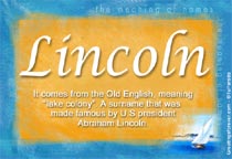Meaning of the name Lincoln