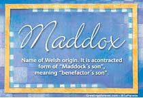 Meaning of the name Maddox