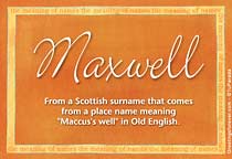 Meaning of the name Maxwell