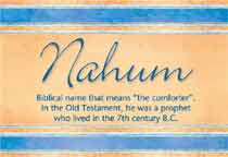 Meaning of the name Nahum