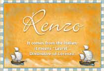 Meaning of the name Renzo