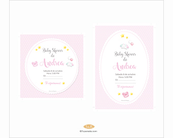 Invitación a Baby Shower rosa