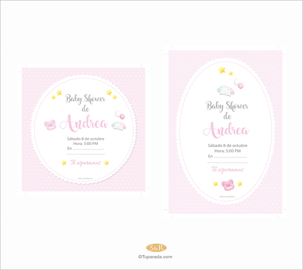 Invitación a Baby Shower rosa