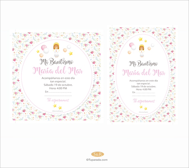 Bautismo Little angel and roses