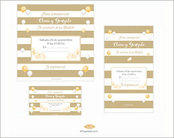 Invitación a Boda con rayas