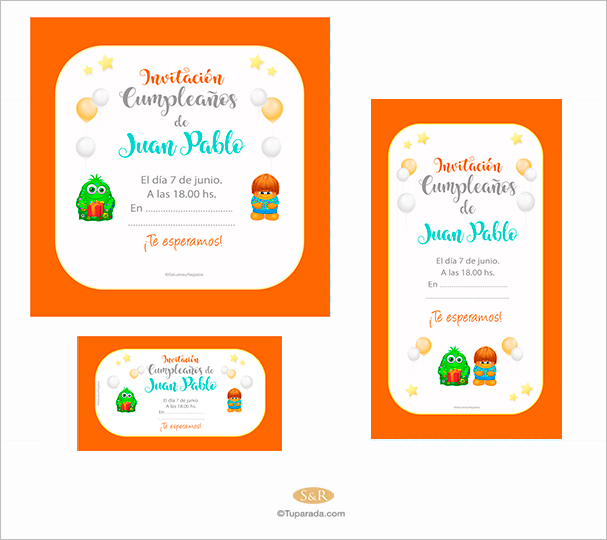 Invitación de cumpleaños para niño