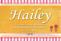 Meaning of the name Hailey