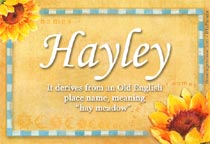 Meaning of the name Hayley