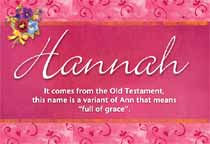 Meaning of the name Hannah