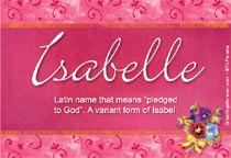 Meaning of the name Isabelle