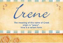 Meaning of the name Irene