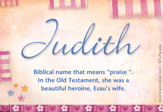 Judith Praised Keepsake Name Meaning Card with Verse