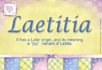Meaning of the name Laetitia