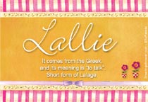Meaning of the name Lallie