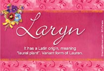 Meaning of the name Laryn
