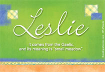 Meaning of the name Leslie