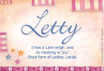 Meaning of the name Letty