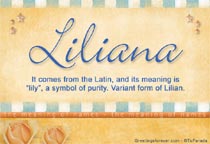 Meaning of the name Liliana
