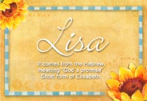 Meaning of the name Lisa