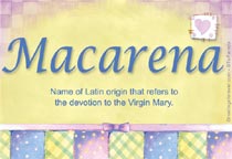 Meaning of the name Macarena