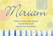 Meaning of the name Miriam