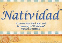 Meaning of the name Natividad