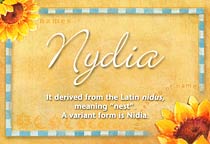 Meaning of the name Nydia