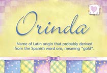 Meaning of the name Orinda