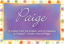 Meaning of the name Paige