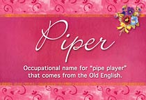Meaning of the name Piper