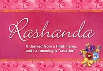 Meaning of the name Rashanda