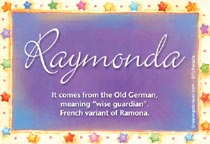 Meaning of the name Raymonda