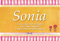 Meaning of the name Sonia