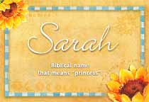 Meaning of the name Sarah