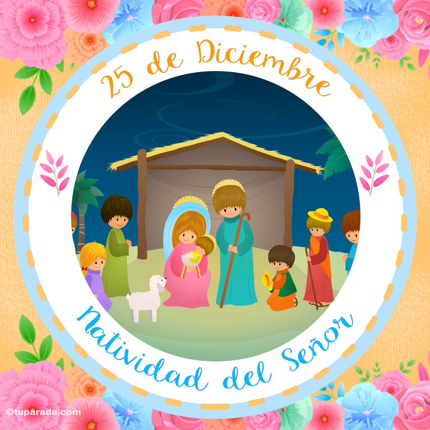 Tarjeta - Día de la Natividad del Señor, 25 de diciembre