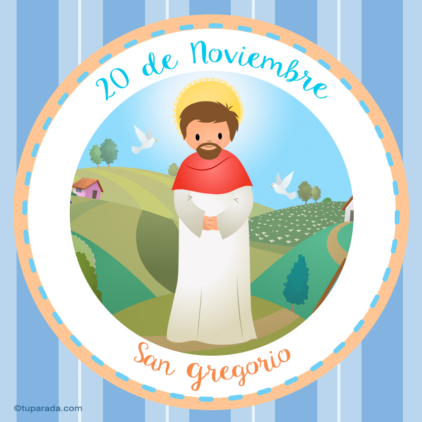 Tarjeta - Día de San Gregorio, 20 de noviembre
